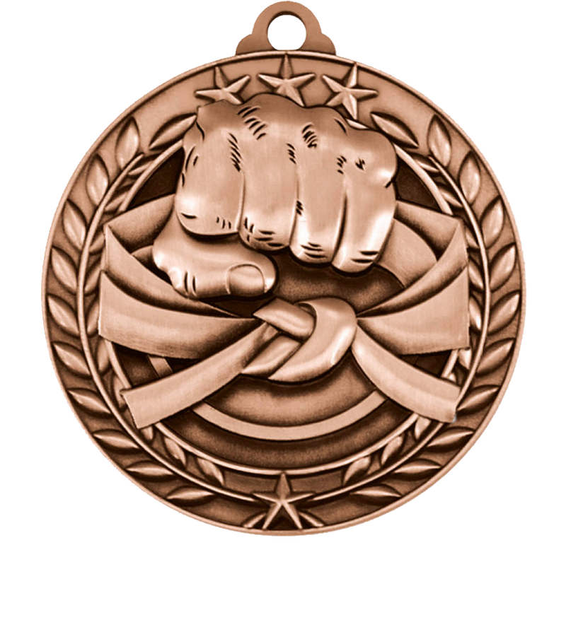 Bronze Large Star Wreath Martial Arts Medal