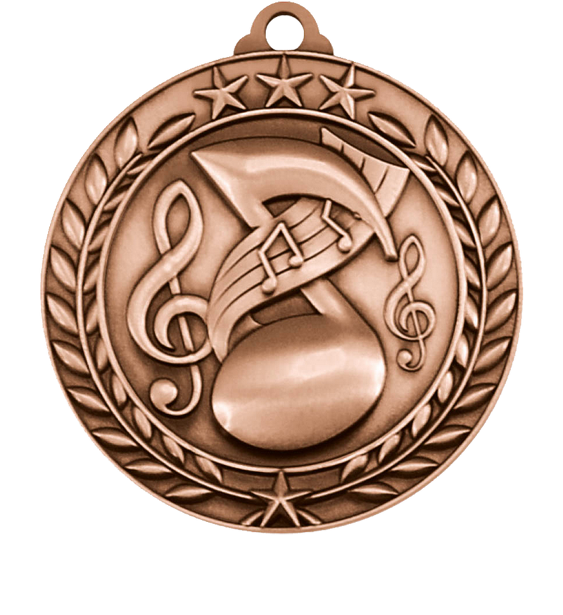 Bronze Large Star Wreath Music Medal