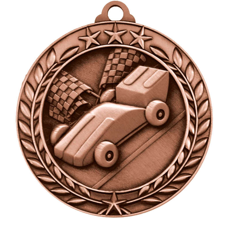 Bronze Large Star Wreath Pinewood Derby Medal