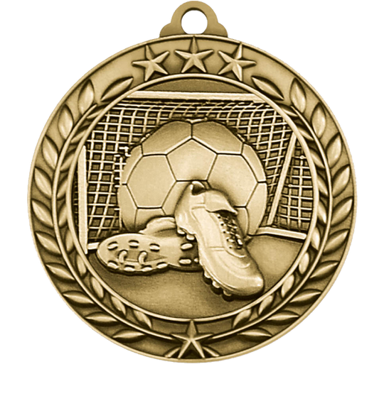 Large Star Wreath Soccer Medal