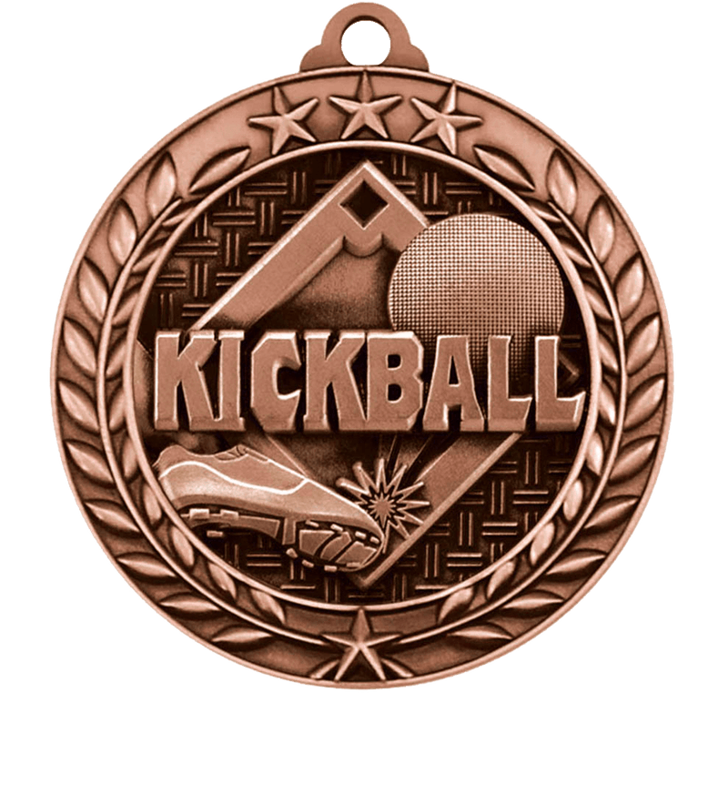 Bronze Small Star Wreath Kickball Medal