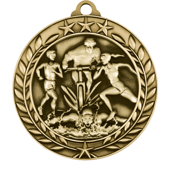 Small Star Wreath Triathlon Medal