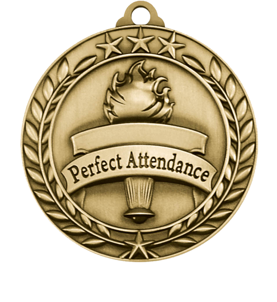 Large Star Wreath Perfect Attendance Medal