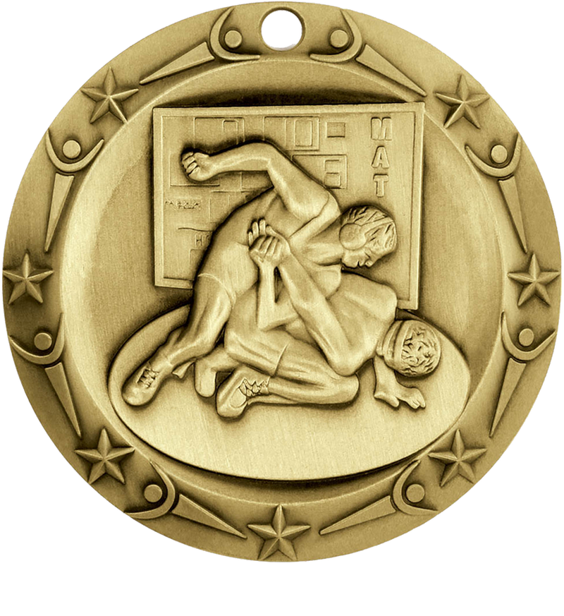 Gold World Class Wrestling Medal