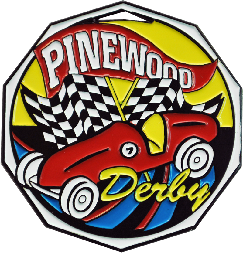 Bright Color Pinewood Derby Medal