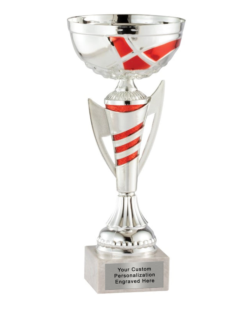 Red and Silver Spiral Trophy Cup