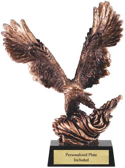 Bronze Cast Metal Finish Eagle Trophy