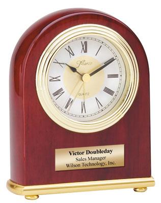 Rosewood Piano Finish Dome Desk Clock