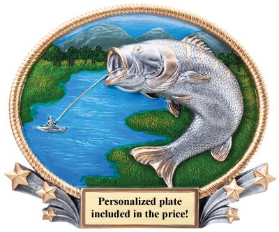 3D Oval Plate Fishing Trophy at K2 Awards