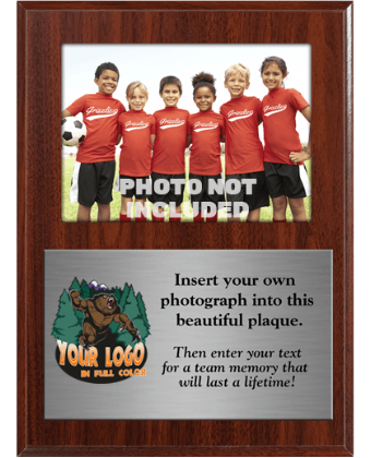Color Printed Team Photo Plaque With Silver Plate