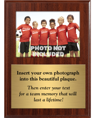 Team Photo Award Plaque With Gold Plate