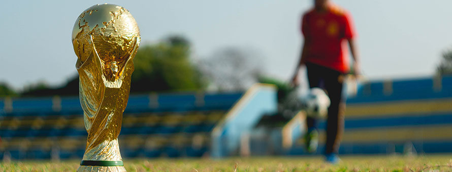 soccer and trophy