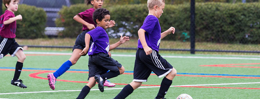 Boys playing soccer