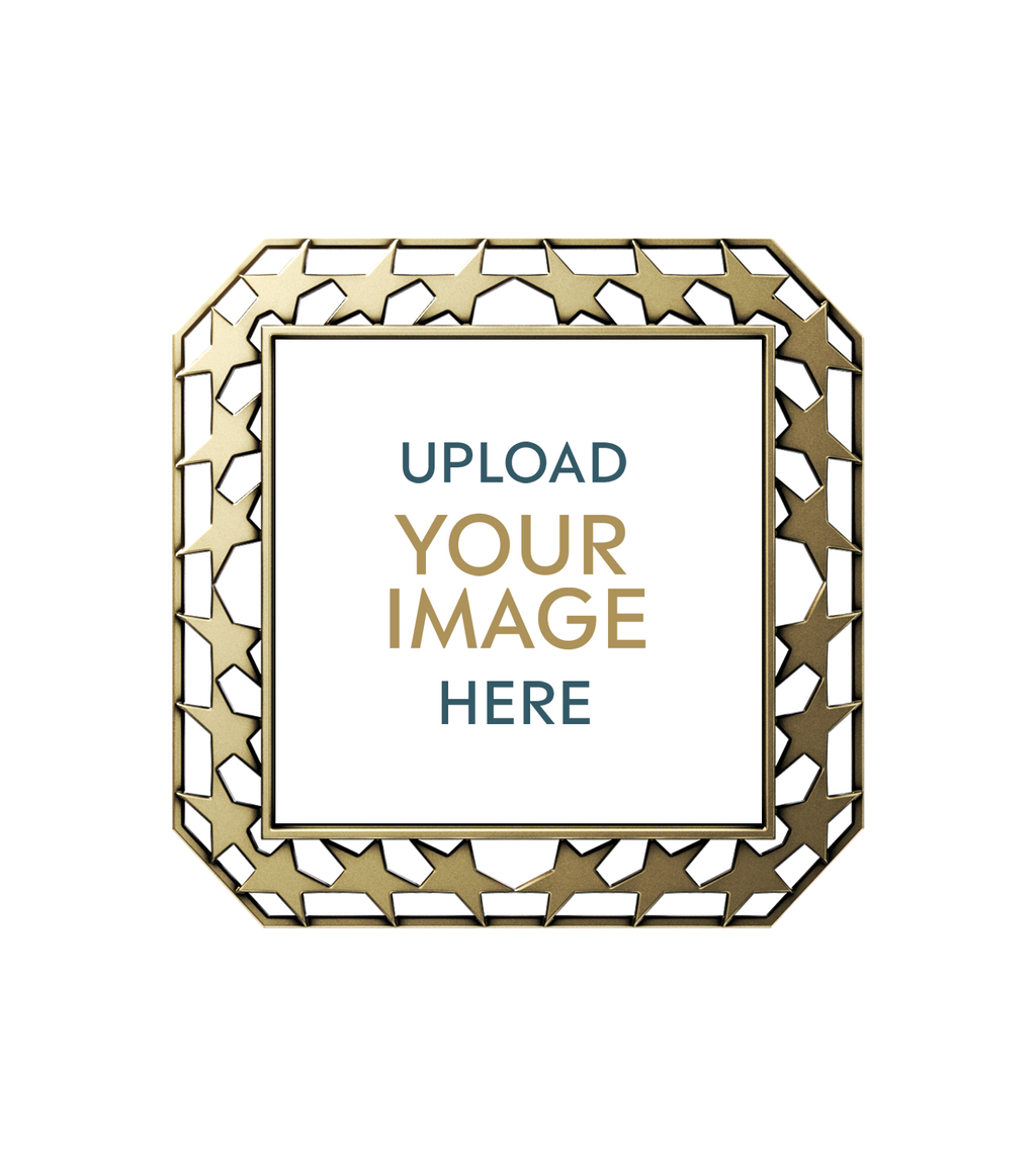 Star Border Square Custom Insert Medal
