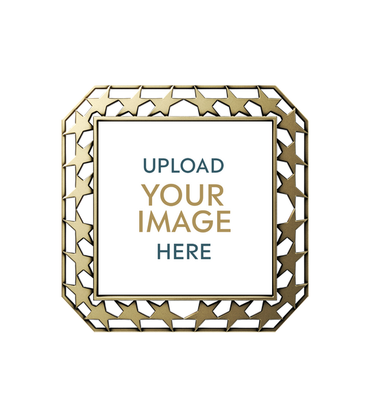 Star Border Square Custom Insert Medal