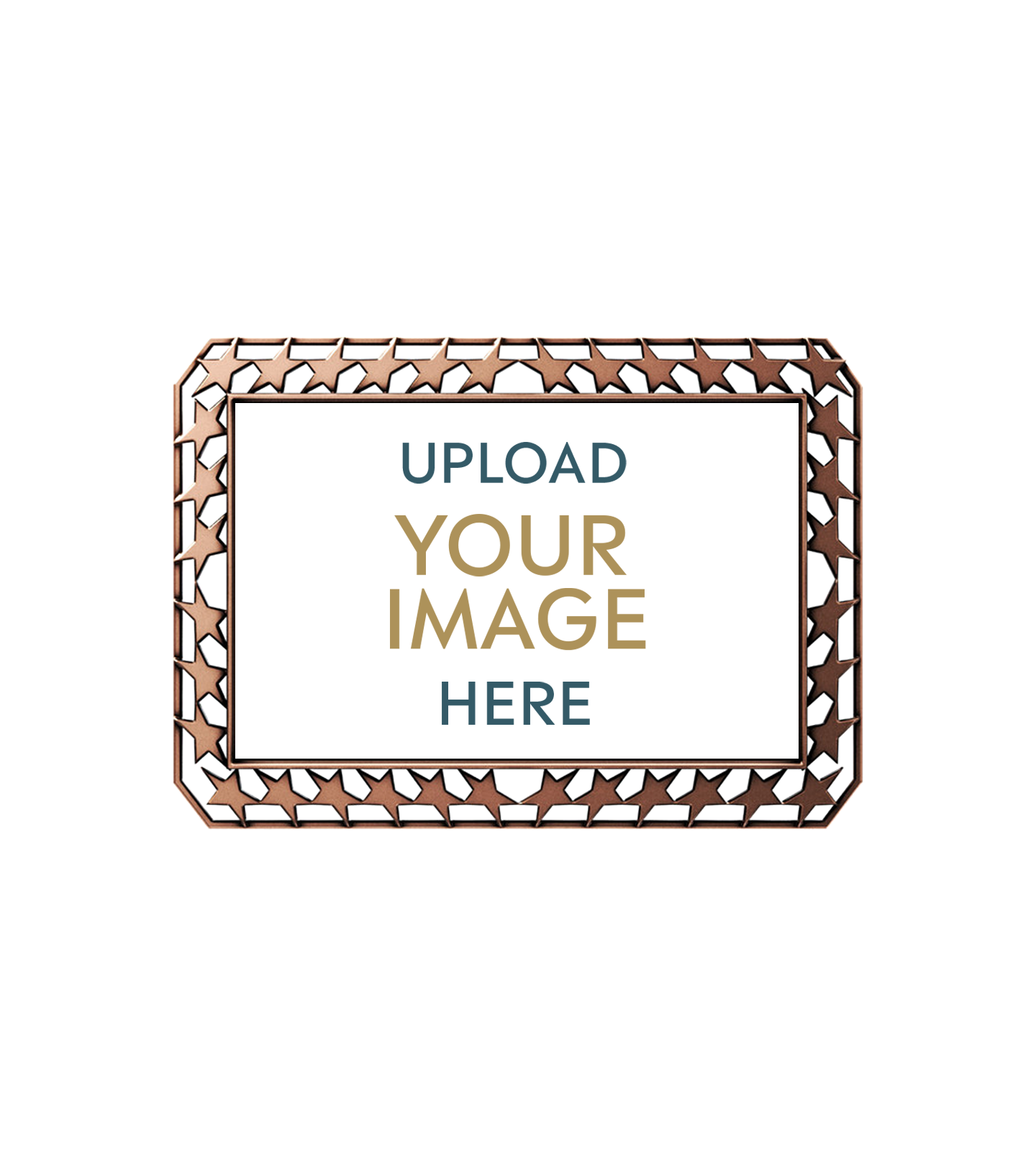 Star Border Rectangle Custom Insert Medal