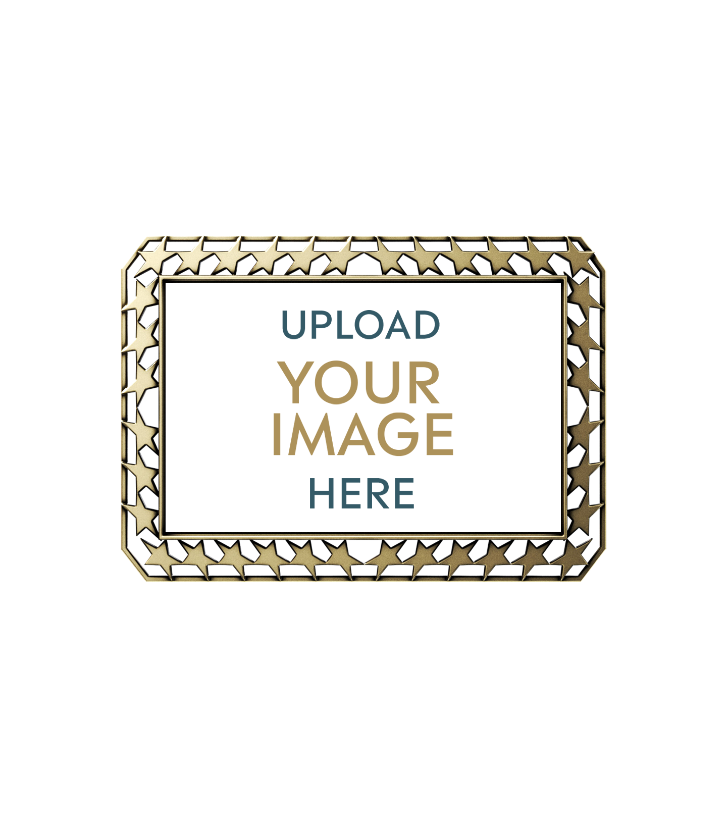 Star Border Rectangle Custom Insert Medal