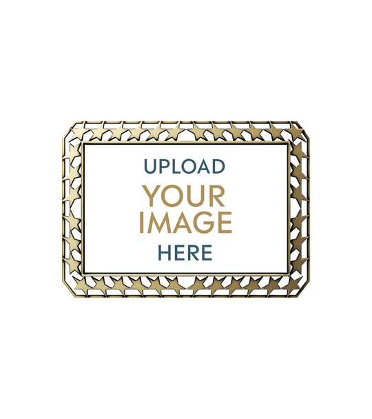 Star Border Rectangle Custom Insert Medal