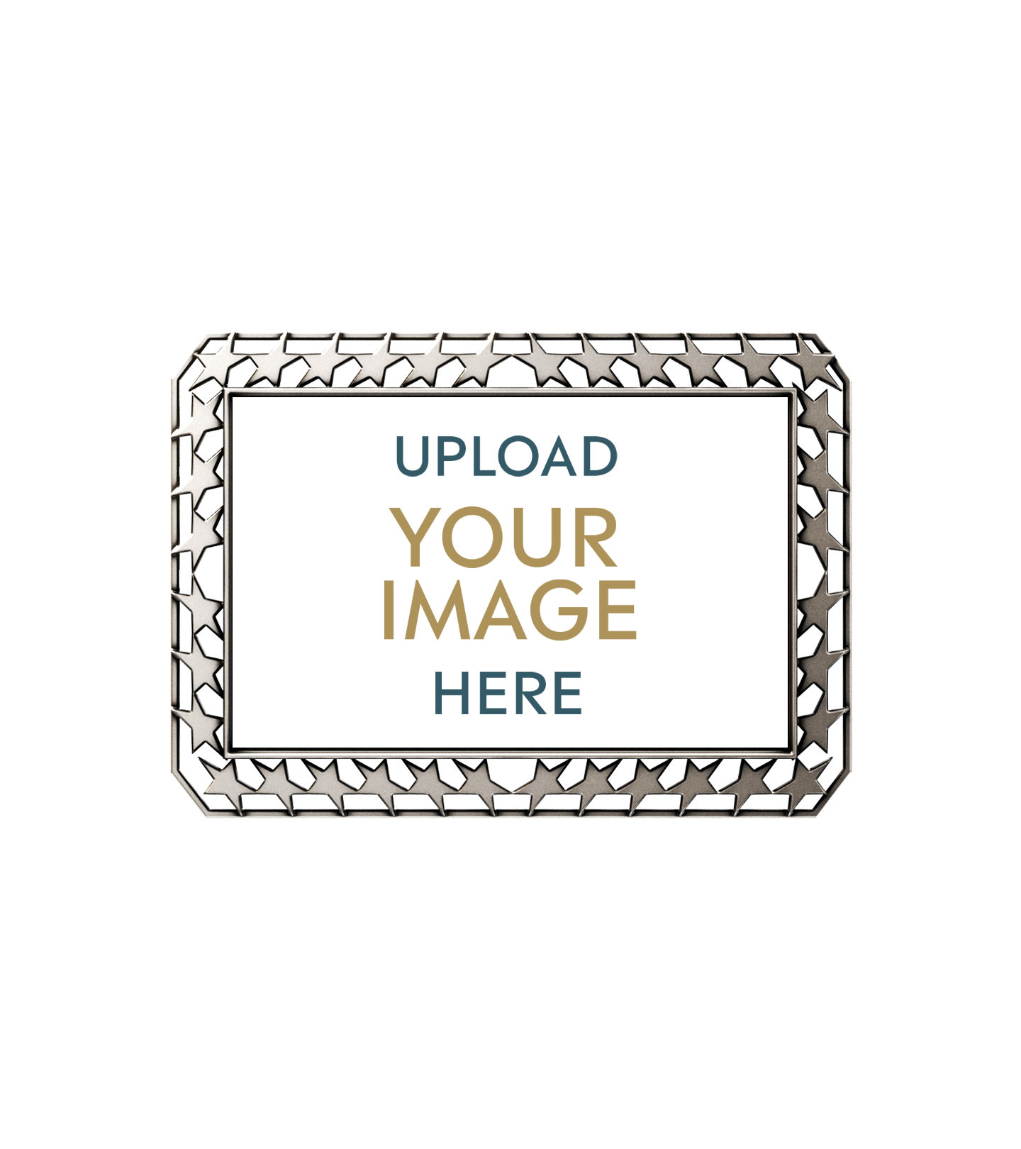 Star Border Rectangle Custom Insert Medal