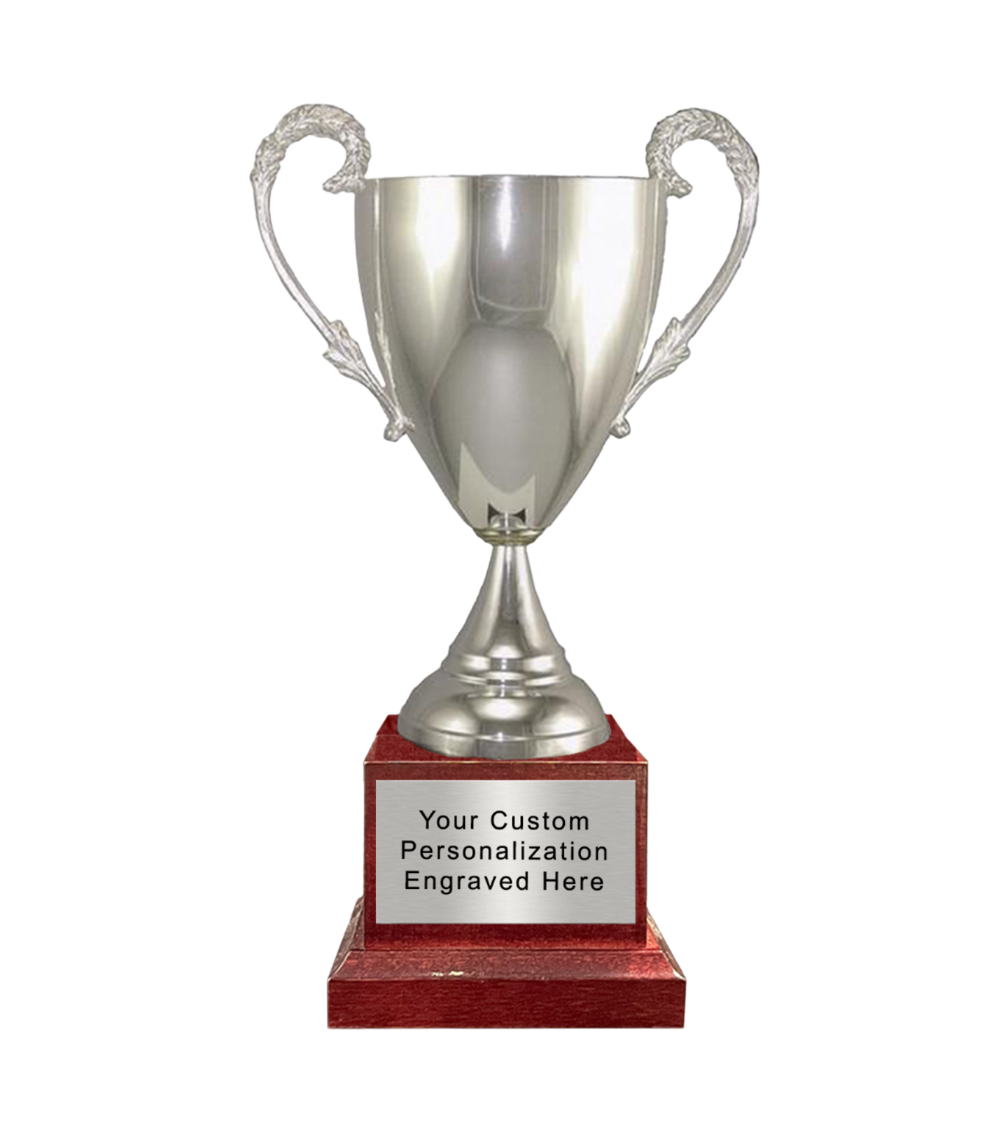 Silver Italian Cup Trophy with cherry base