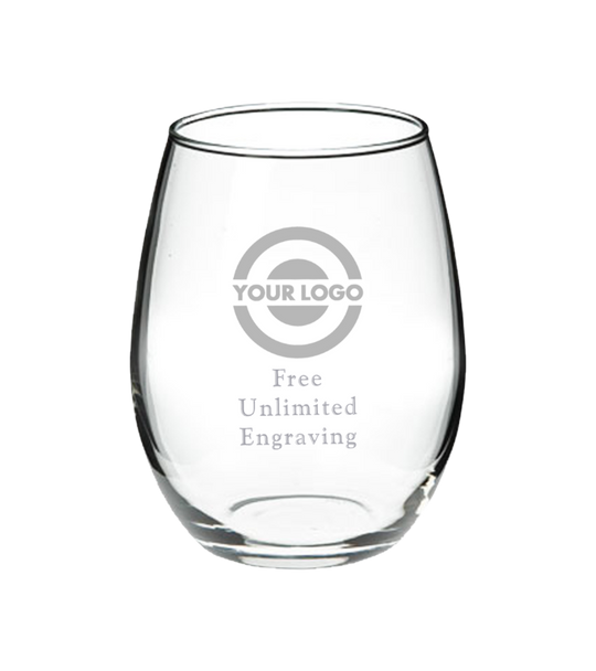 Engraved 12 oz Stemless Wine Glass