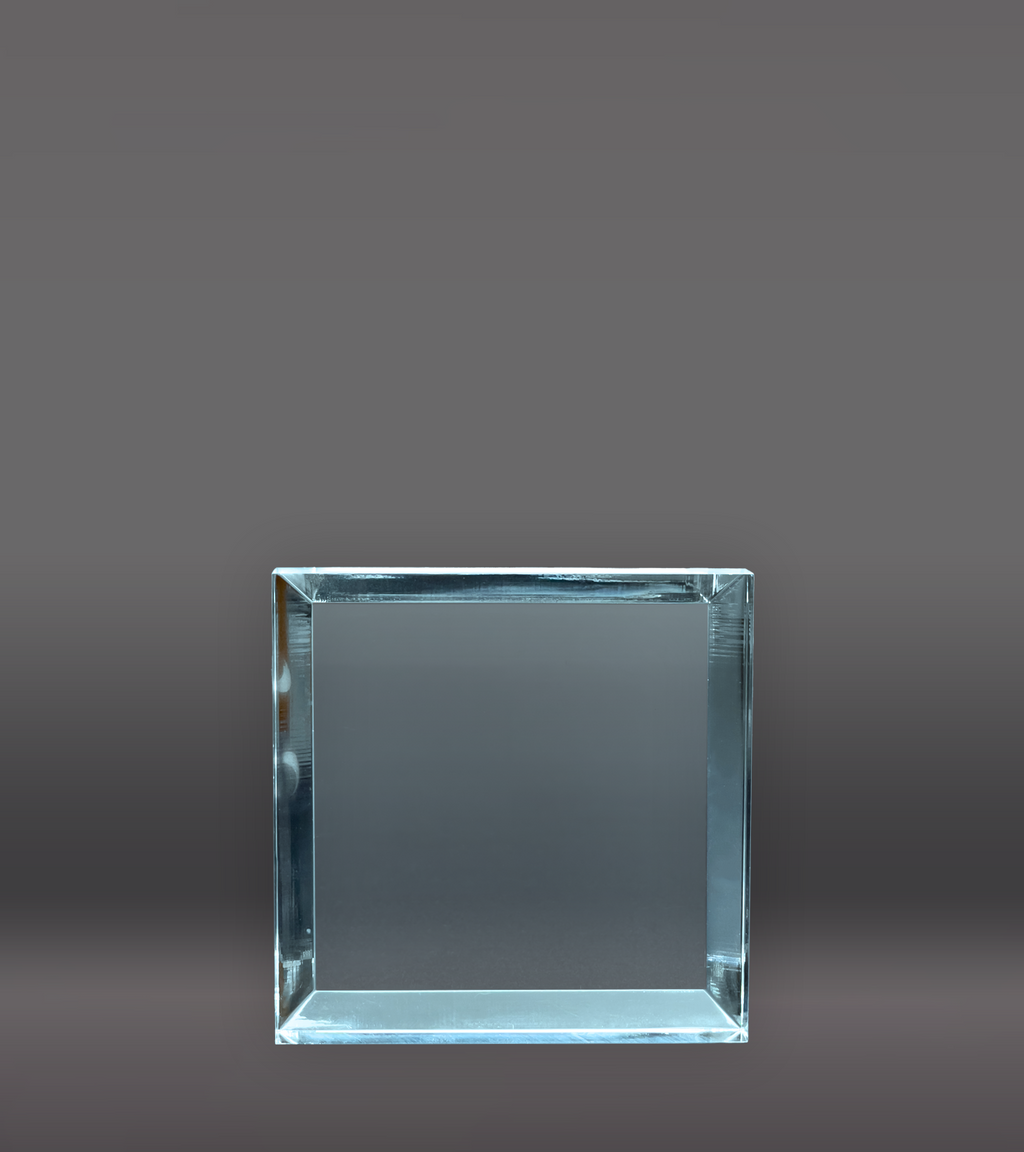 Laser Engraved Square Acrylic Paperweight - Blue