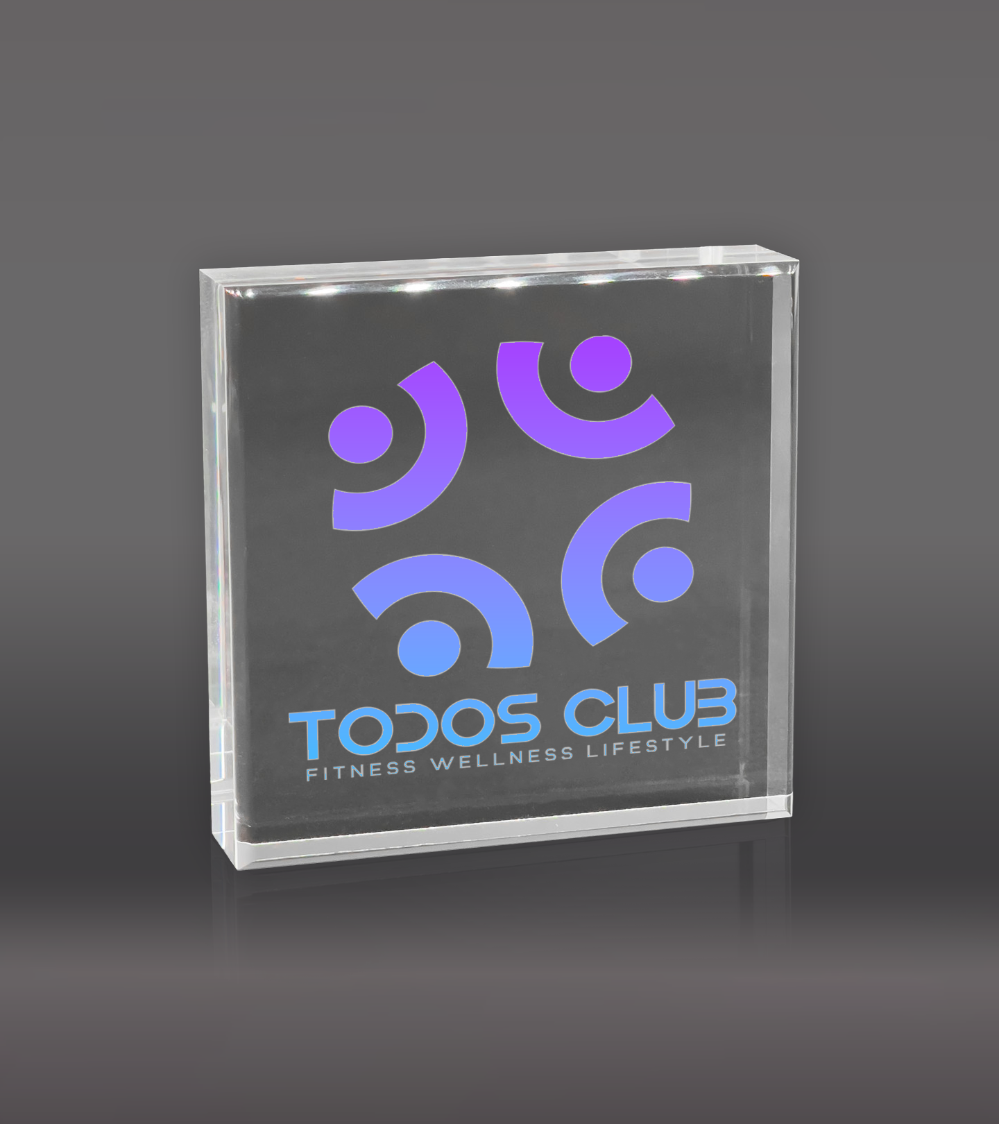 Color Printed Square Acrylic Paperweight