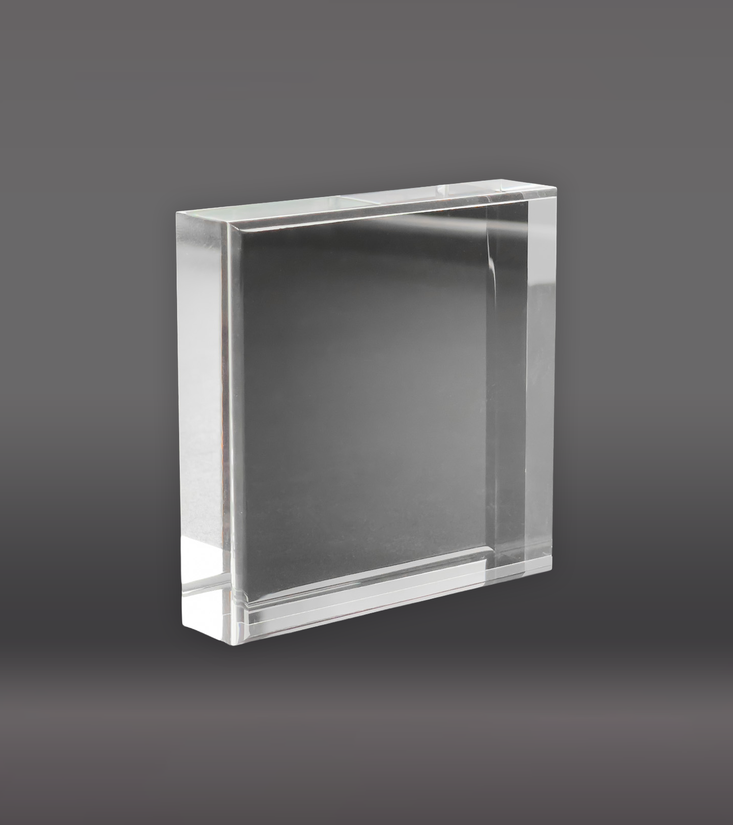 Laser Engraved Square Acrylic Paperweight - Clear