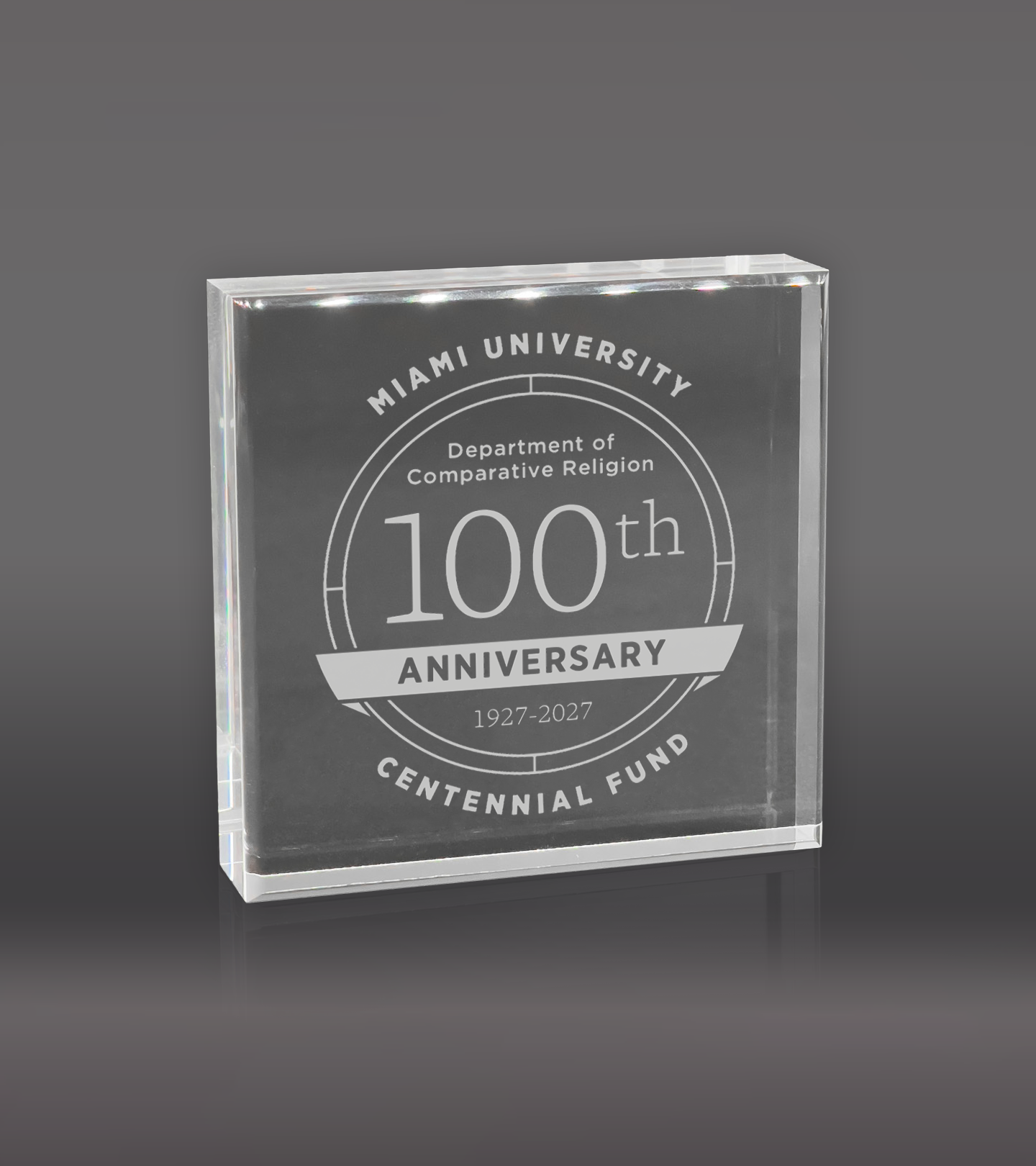 Laser Engraved Square Acrylic Paperweight - Clear