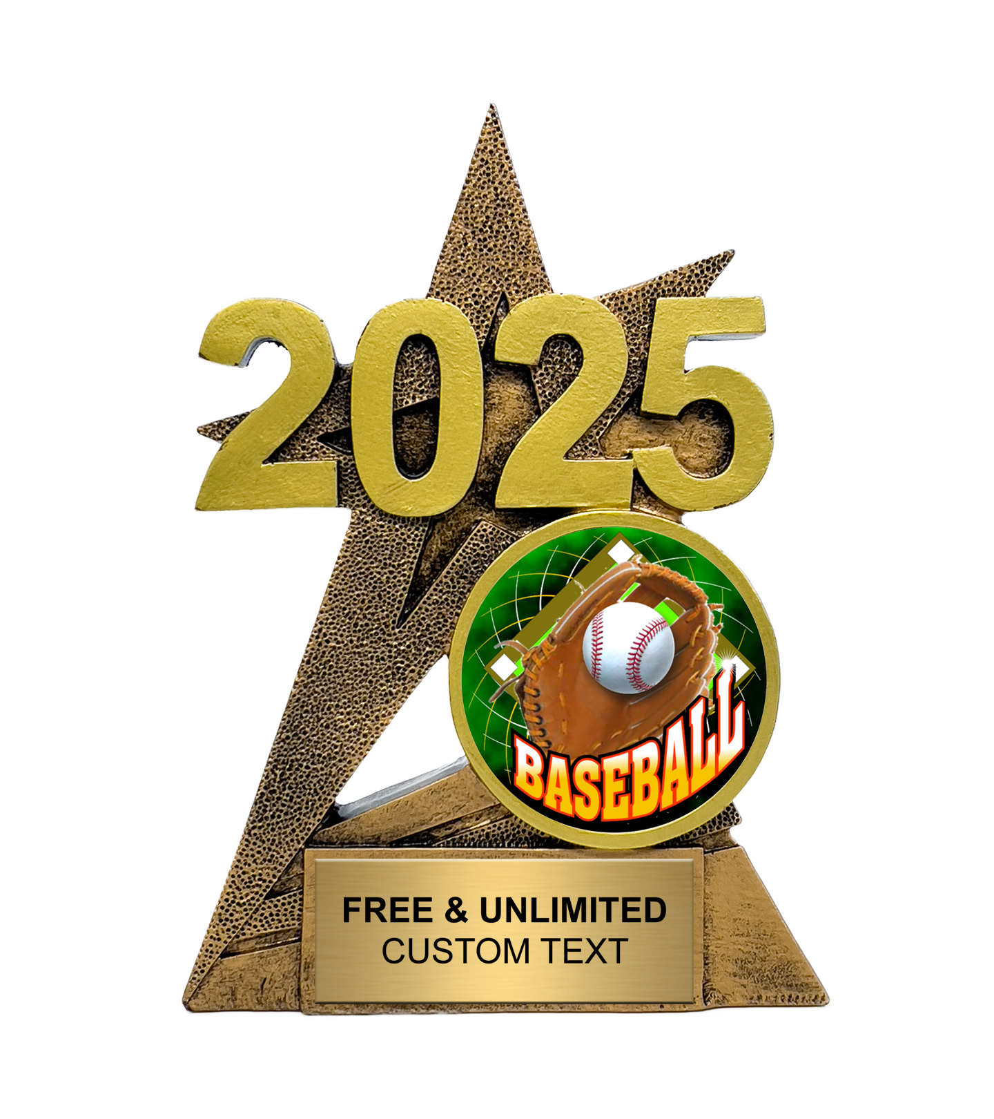 2025 Gold SuperStar Baseball Insert Trophy