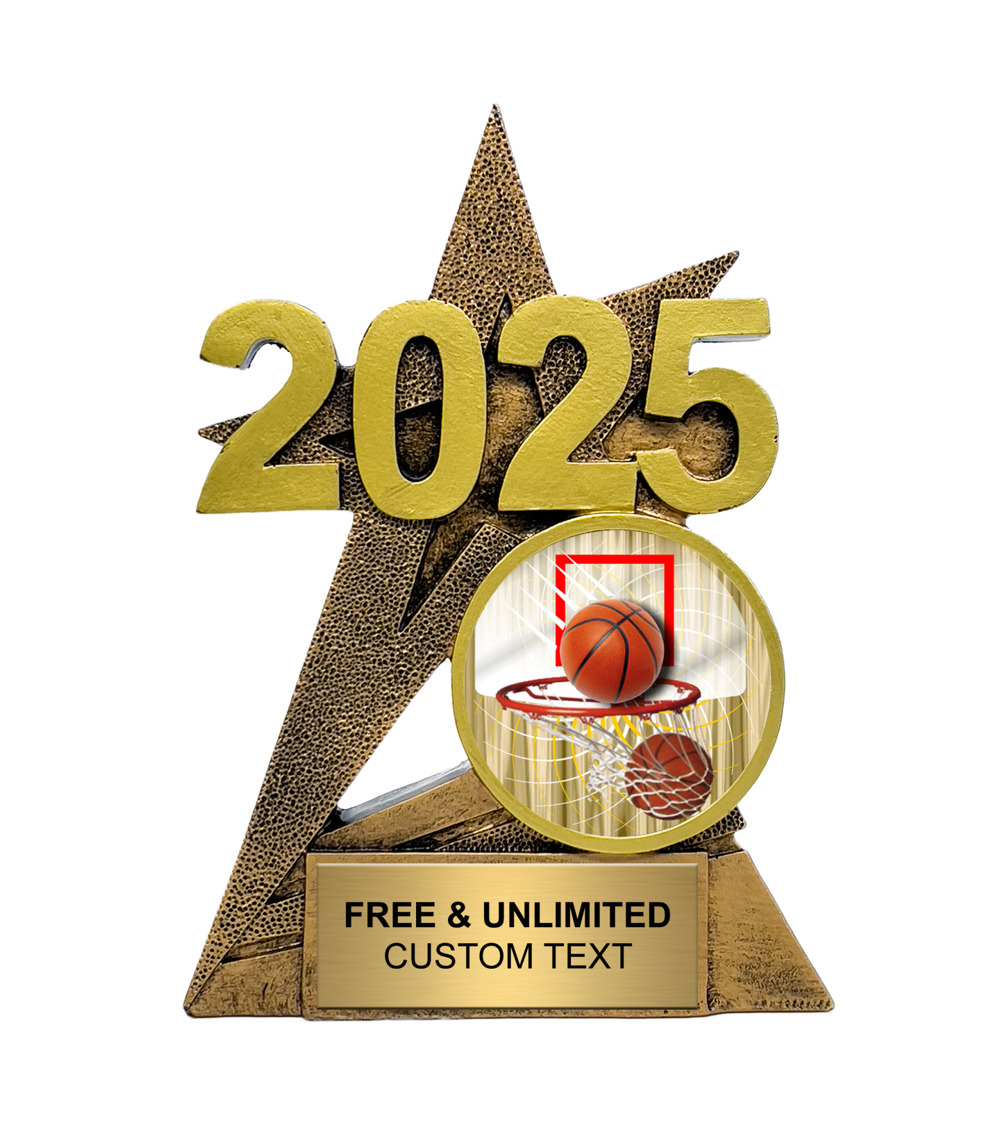 2025 Gold SuperStar Basketball Insert Trophy