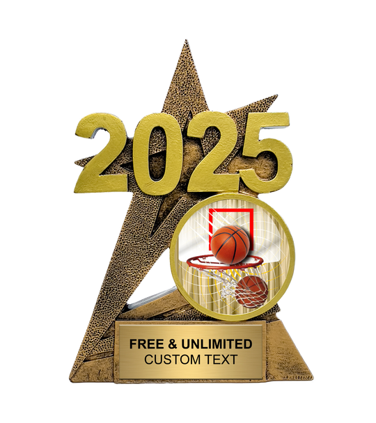 2025 Gold SuperStar Basketball Insert Trophy
