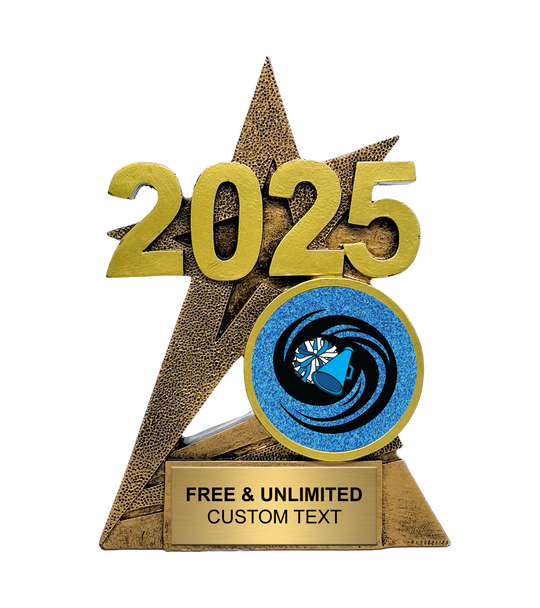 2025 Gold SuperStar Cheer Insert Trophy