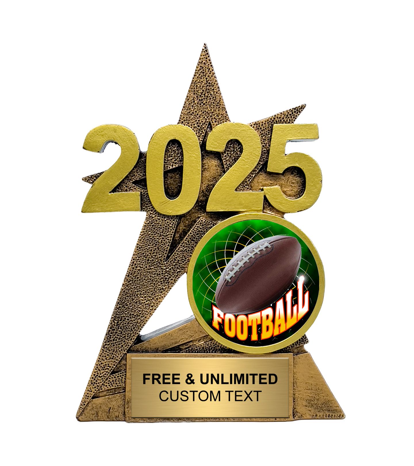 2025 Gold SuperStar Football Insert Trophy