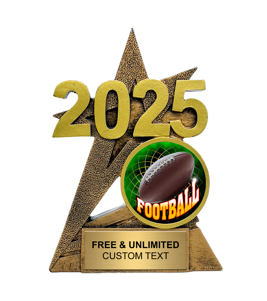 2025 Gold SuperStar Football Insert Trophy