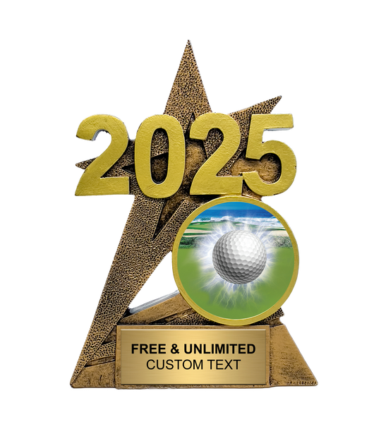 2025 Gold SuperStar Golf Insert Trophy