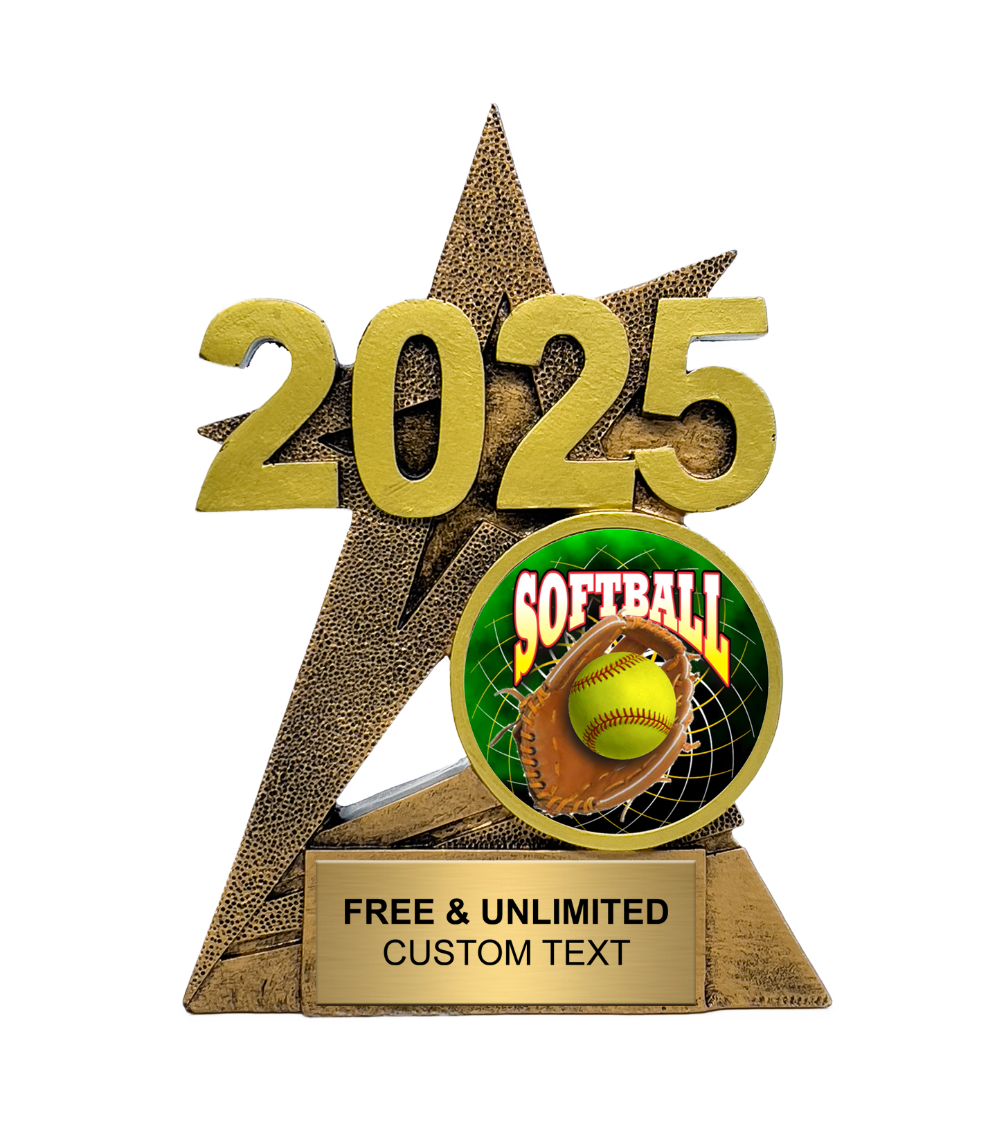 2025 Gold SuperStar Softball Insert Trophy