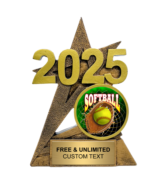 2025 Gold SuperStar Softball Insert Trophy