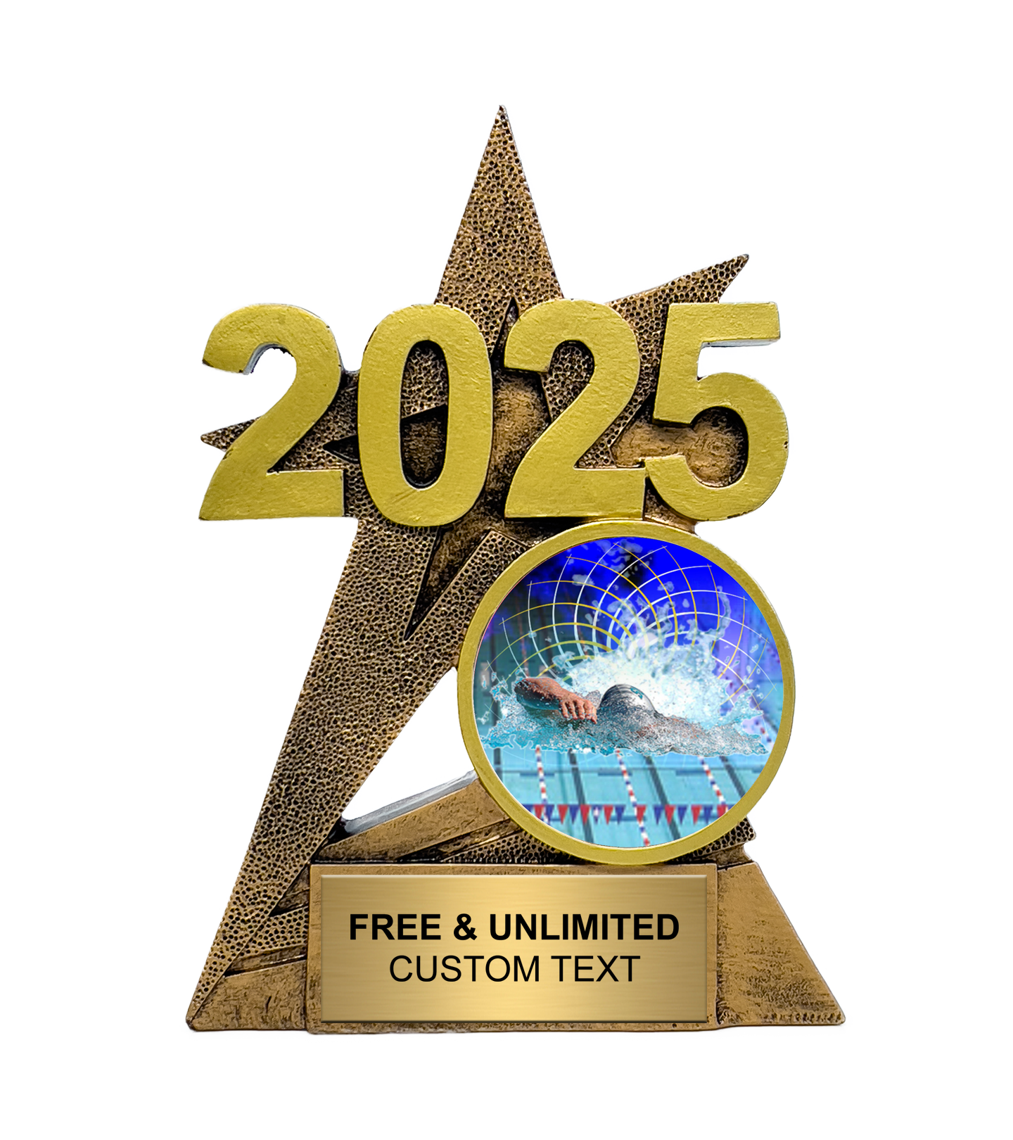 2025 Gold SuperStar Swimming Insert Trophy