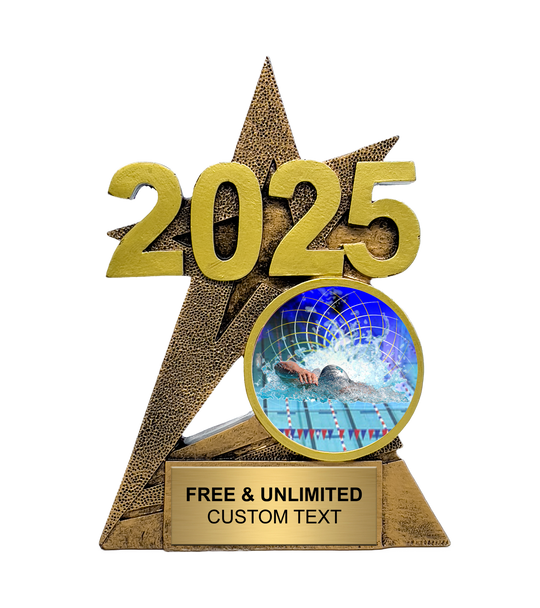 2025 Gold SuperStar Swimming Insert Trophy