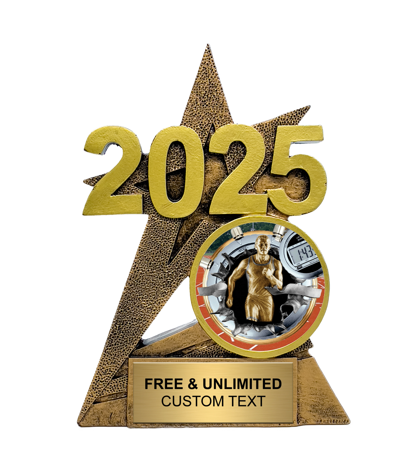 2025 Gold SuperStar Track Insert Trophy