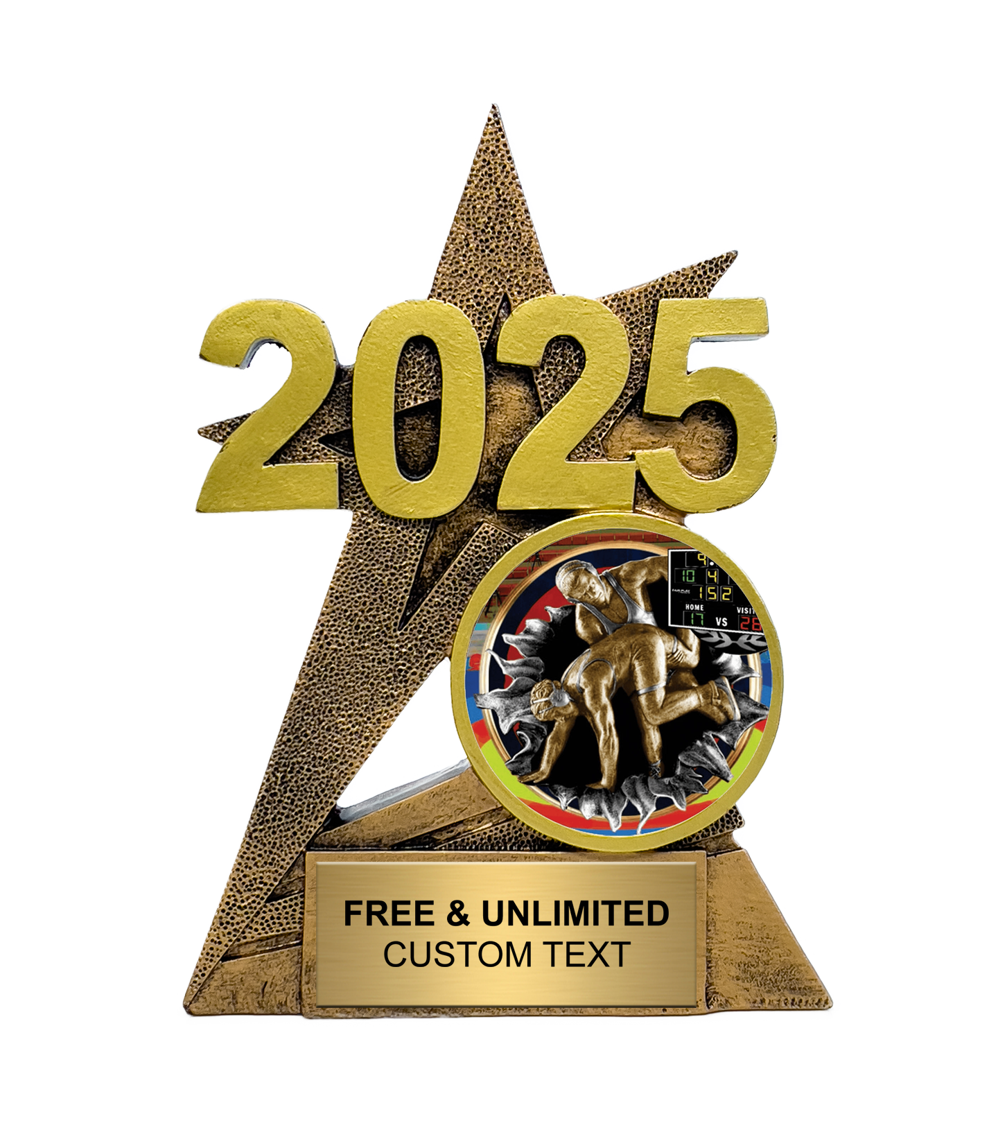 2025 Gold SuperStar Wrestling Insert Trophy