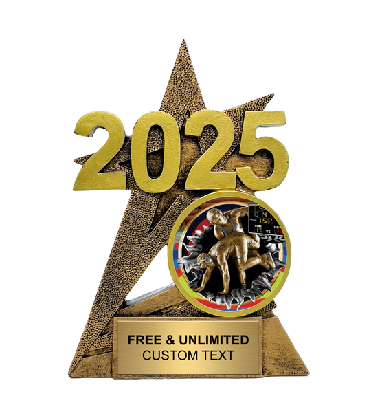 2025 Gold SuperStar Wrestling Insert Trophy