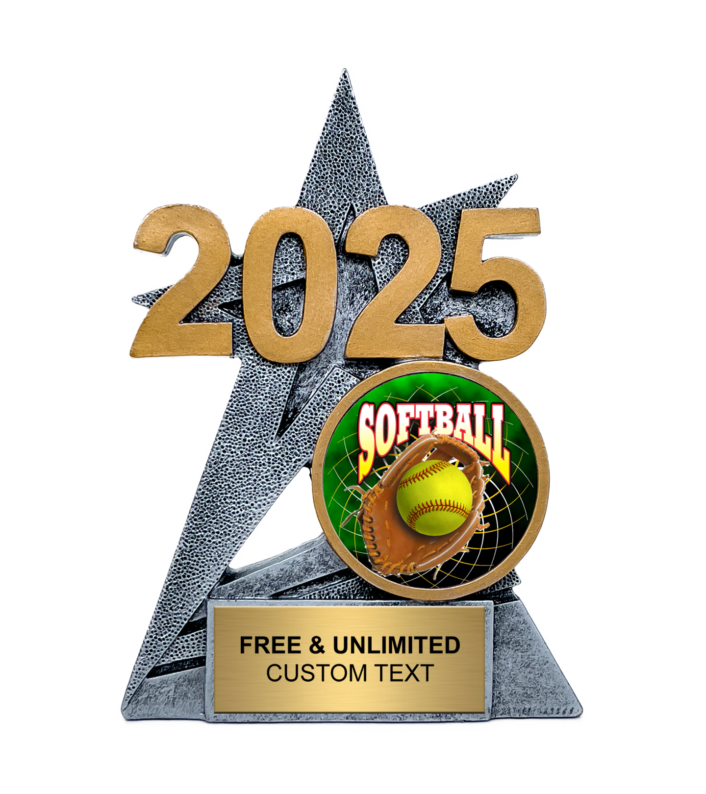 2025 Silver SuperStar Softball Insert Trophy