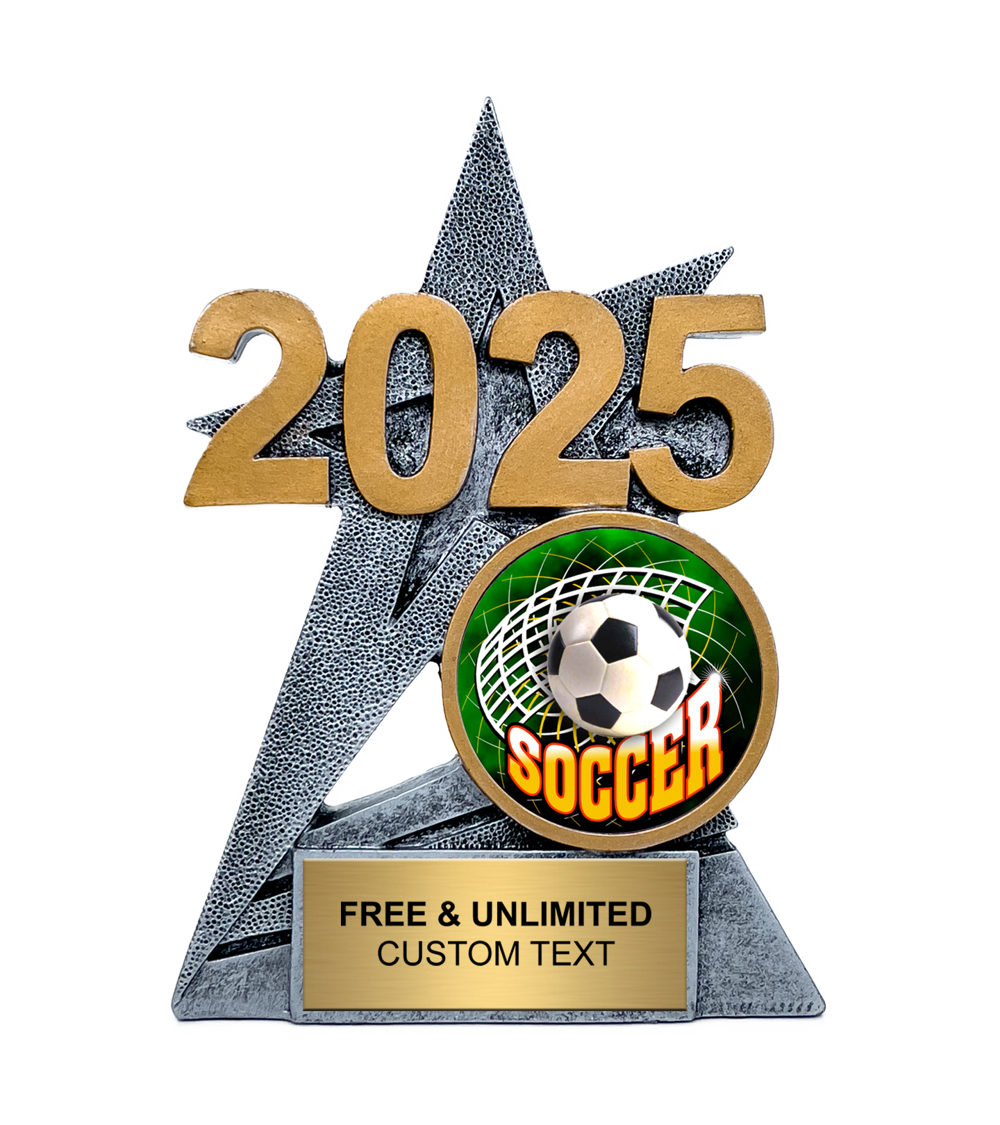 2025 Silver SuperStar Soccer Insert Trophy