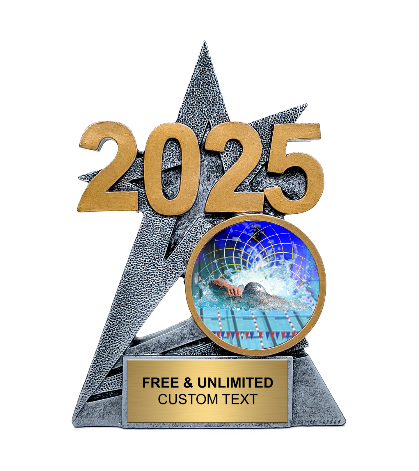 2025 Silver SuperStar Swimming Insert Trophy