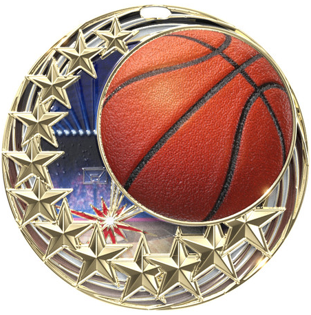 Star Swirl Basketball Medal