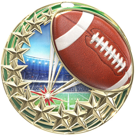 Star Swirl Football Medal