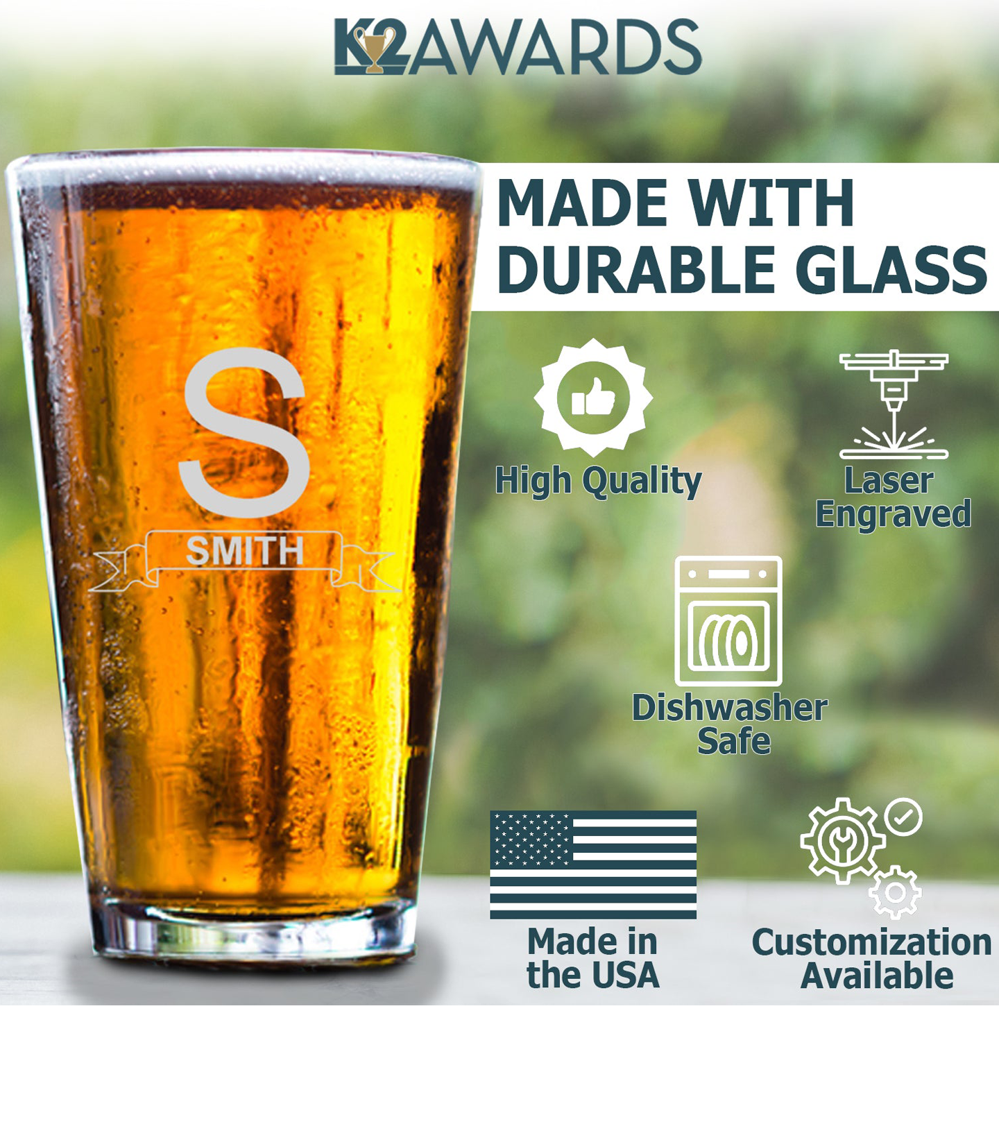 Personalized Pint Glass Inforgraphic