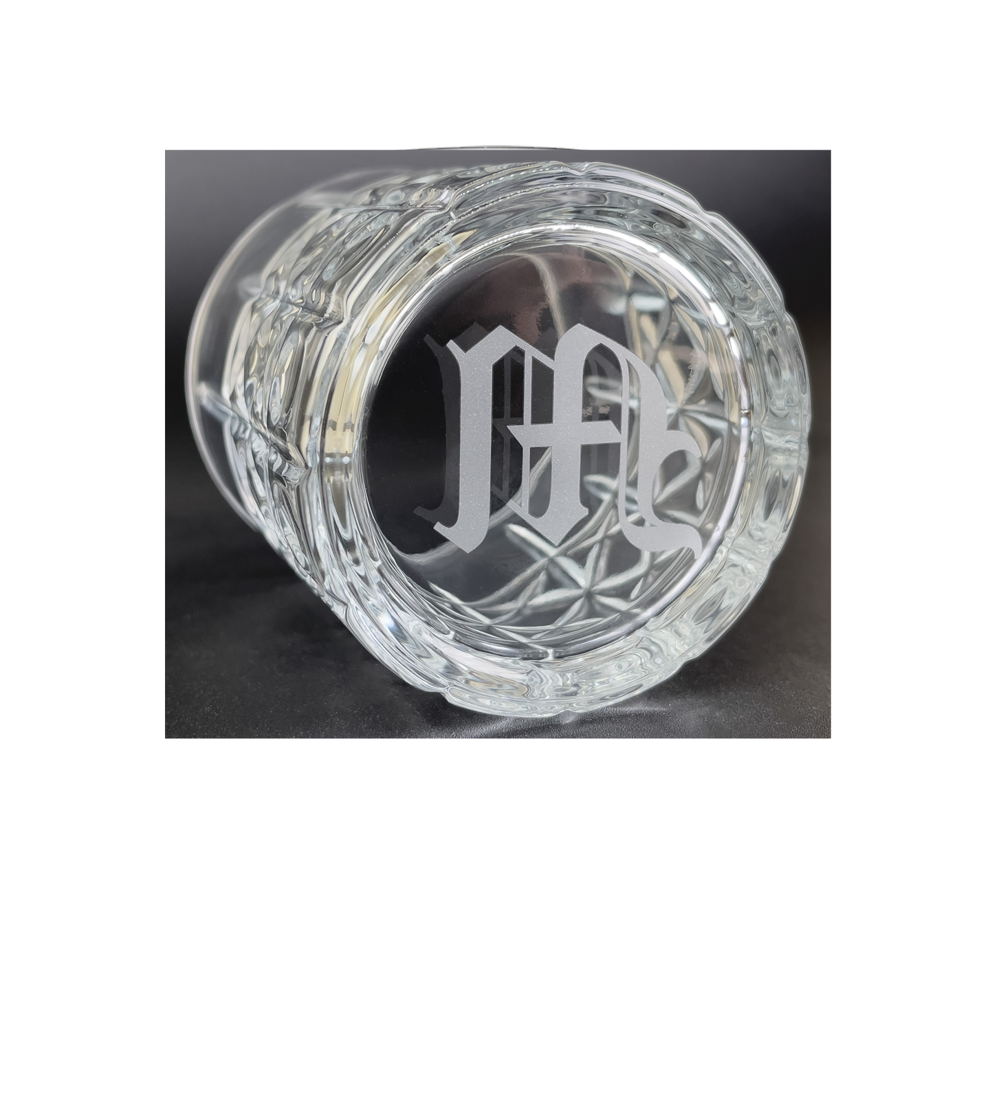 11 oz. Cut Glass Design Rocks Glass Engraved